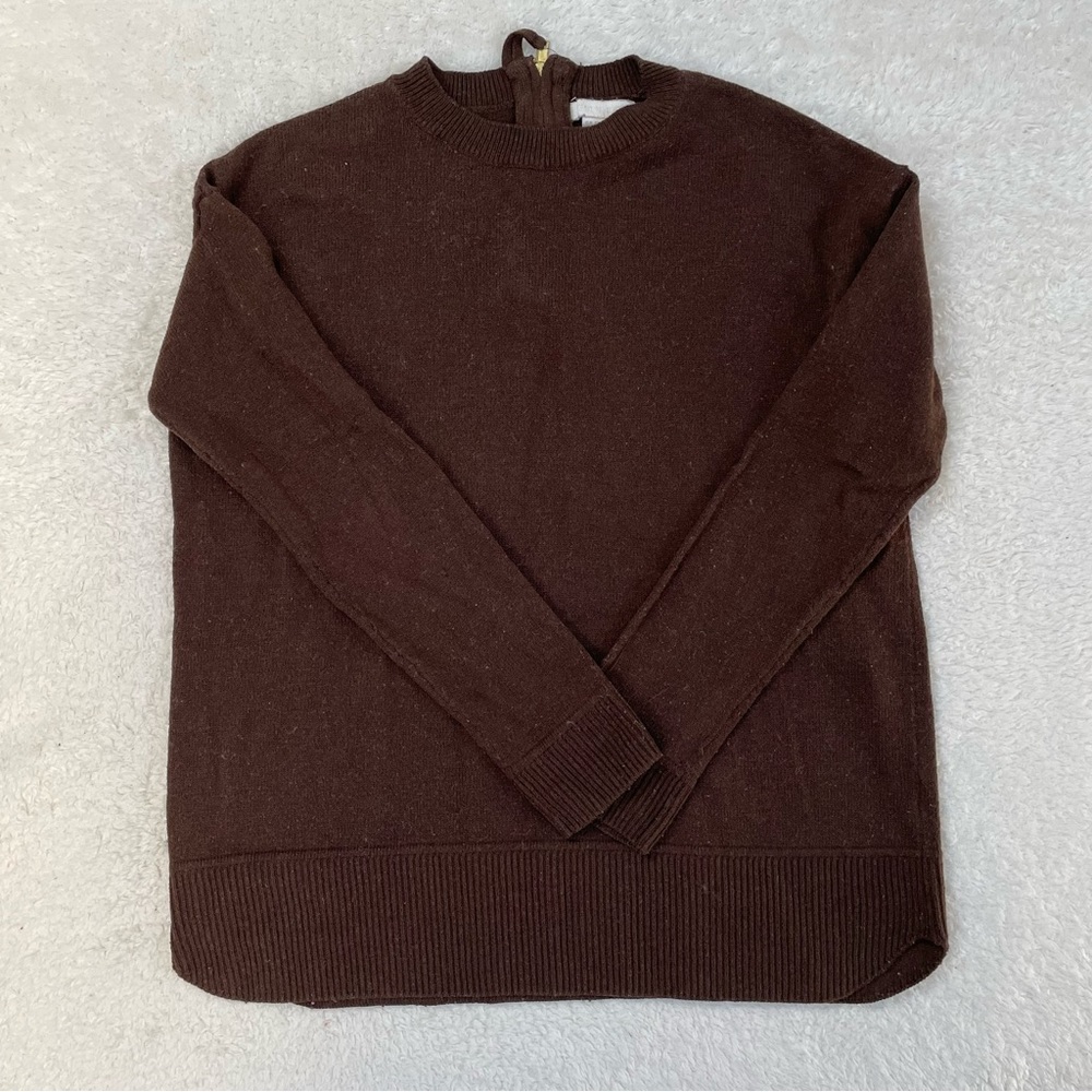 Brown H&M long sleeve crew neck sweater